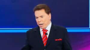 Foto do apresentador Silvio Santos em sua última ida aos estúdios do SBT