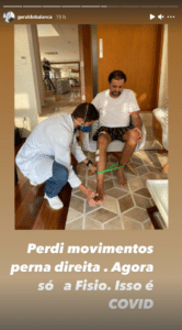Geraldo Luís faz fisioterapia para recuperar movimentos da perna direita (foto: Reprodução/Instagram)