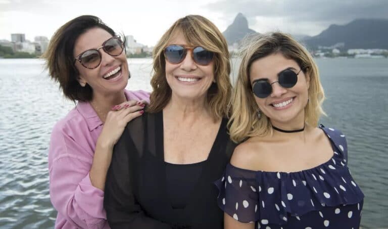 O trio de protagonistas de Filhas de Eva, uma das maiores apostas do Globoplay para 2021 (foto: Estevam Avellar/TV Globo)