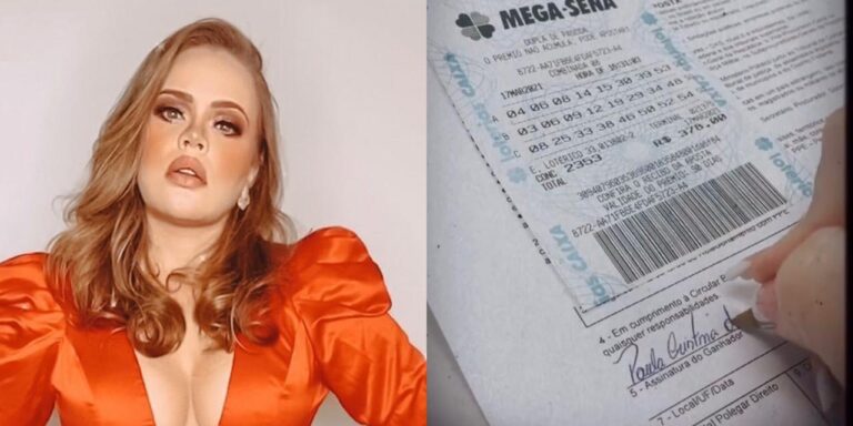 A ex-BBB Paula Leite mostrou em uma rede social o seu 47º bilhete de loteria premiado (foto: Montagem/Redes Sociais)