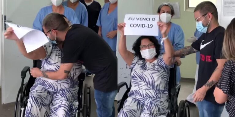 Yudi Tamashiro se emocionou ao ver sua mãe recebendo alta hospitalar (foto: Montagem/Redes Sociais)