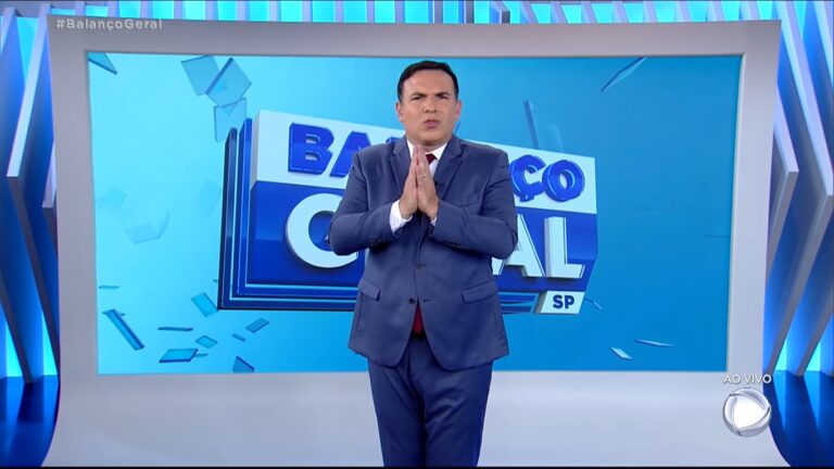 Reinaldo Gottino no Balanço Geral de 13 de abril: 5ª vitória seguida contra o Plantão BBB (foto: Reprodução/Record)