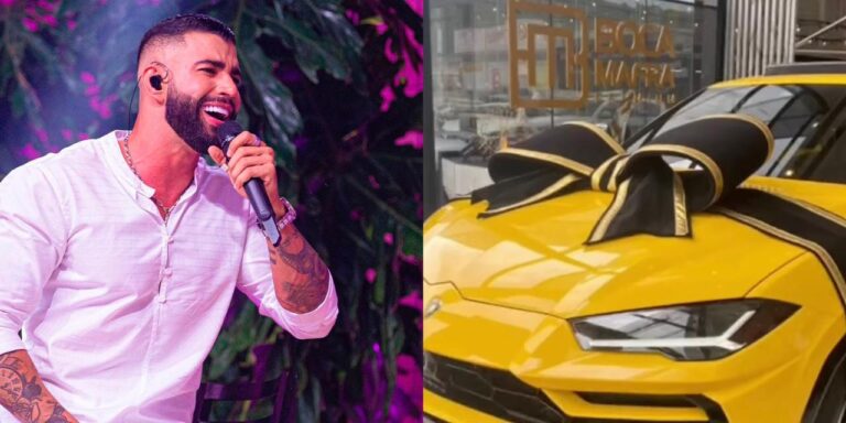 Gusttavo Lima surpreendeu com novo carro de luxo em sua garagem (foto: Montagem/Redes Sociais)