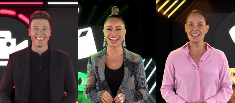 Rodrigo Faro, Sabrina Sato e Carolina Ferraz anunciaram as novas velhas novidades da Record (foto: Montagem/Record)