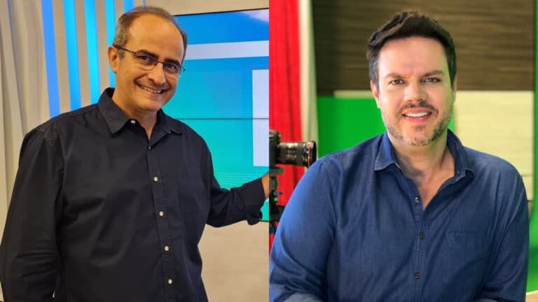 Carlos Abranches e Vinicius Valverde foram contratados da TV Vanguarda, afiliada da Globo sediada em São José dos Campos (foto: Band/Divulgação)