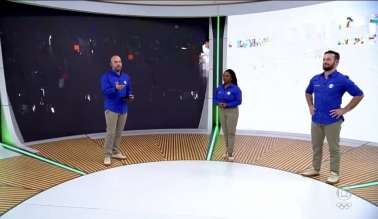 Telão da Globo teve problemas técnicos durante o Esporte Espetacular (foto: Reprodução/TV Globo)