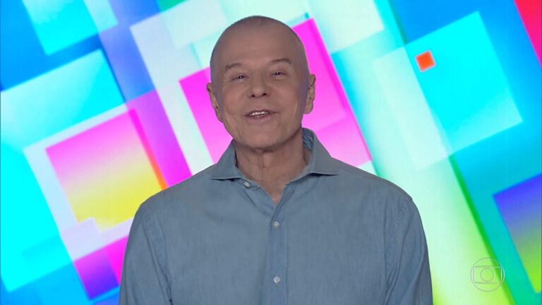 Miguel Falabella na derradeira edição do Vídeo Show, em 11 de janeiro de 2019 (foto: Reprodução/TV Globo)