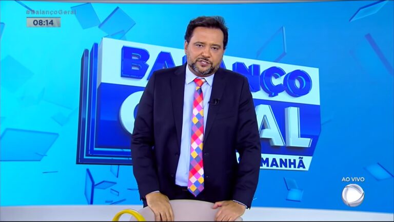 Geraldo Luís no estúdio do Balanço Geral Manhã