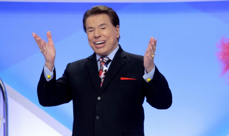 O apresentador Silvio Santos em uma das gravações de seu programa no SBT