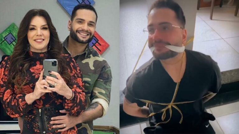 Montagem de fotos de Simony e Felipe Rodriguez