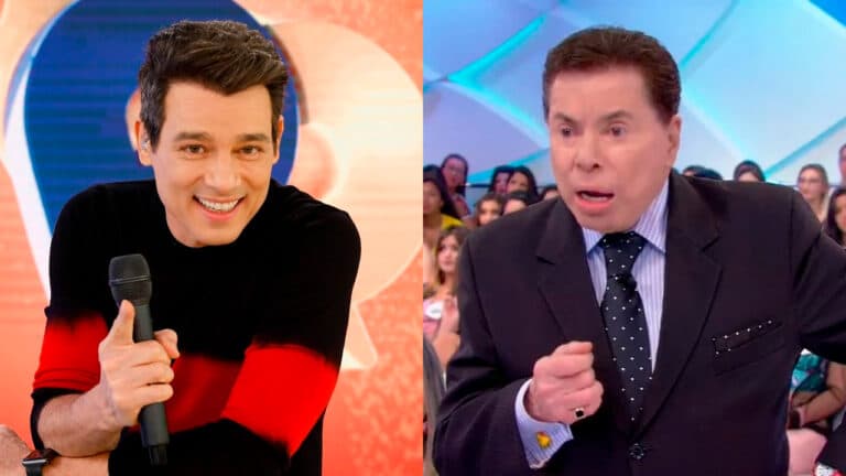 Montagem com imagens de Celso Portiolli e Silvio Santos