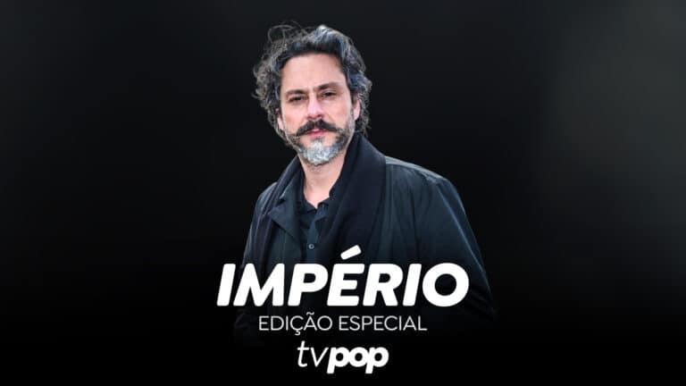 Imagem com arte com a foto do ator Alexandre Nero, intérprete do Comendador José Alfredo em Império