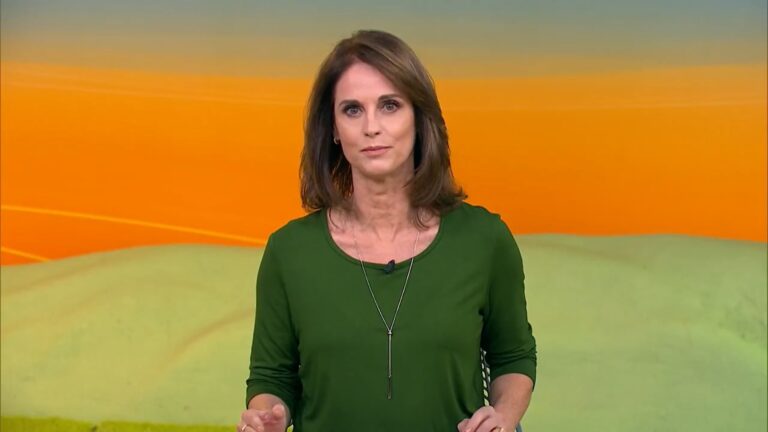 Helen Martins no estúdio do Globo Rural