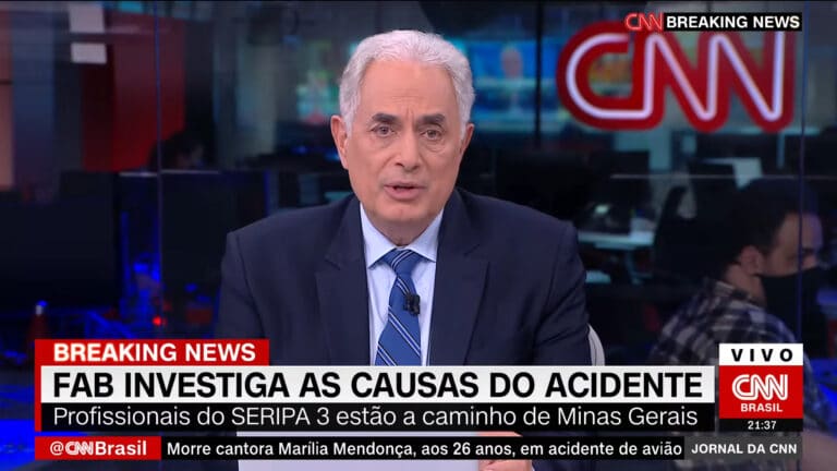 Imagem do apresentador William Waack no Jornal da CNN