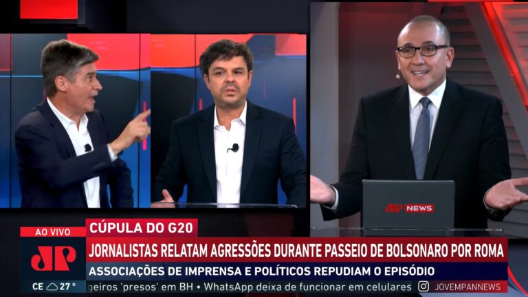 Fábio Piperno, Adrilles Jorge e William Travassos na Jovem Pan News