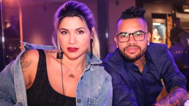 Foto de Dani Souza, ex-mulher Samambaia e o jogador Dentinho