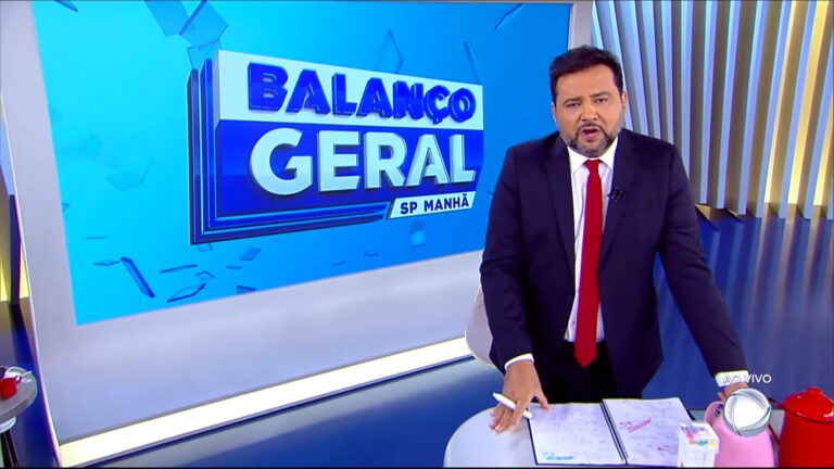 Geraldo Luís no estúdio do Balanço Geral Manhã