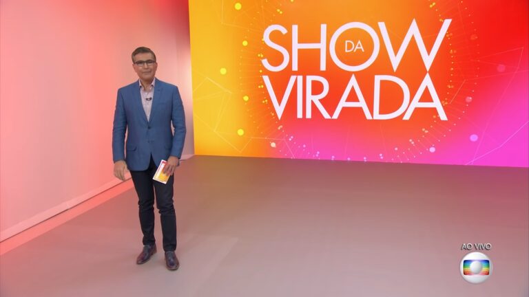 Hélter Duarte no estúdio do Show da Virada em 2020