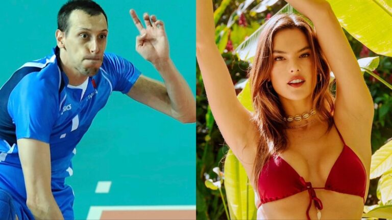 Montagem do jogador de vôlei Roberto Cazzaniga e a modelo Alessandra Ambrosio