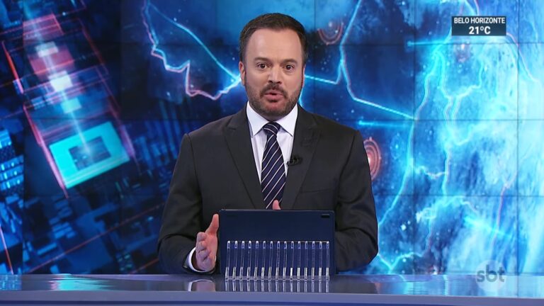 Marcelo Torres na bancada do SBT Brasil