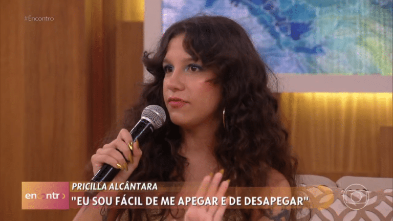 Imagem com foto da cantora Priscilla Alcântara no Encontro