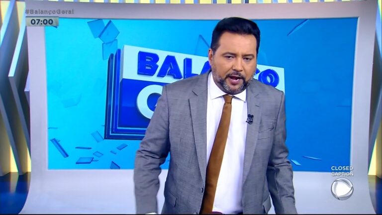 Geraldo Luís no estúdio do Balanço Geral Manhã