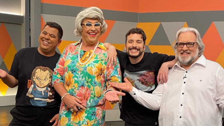 Imagem com foto do programa Fofoca Aí, da TV Gazeta, que foi extinto