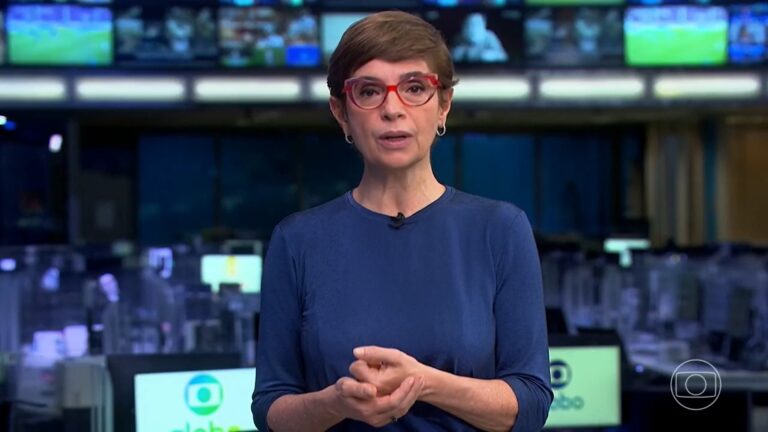 Renata Lo Prete nos estúdios do Jornal da Globo