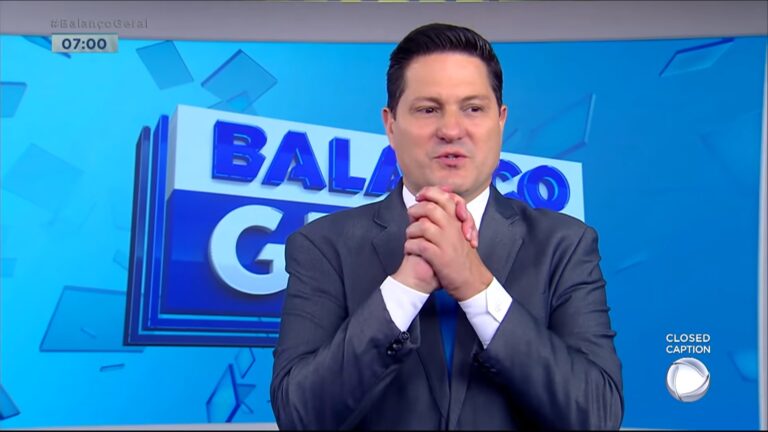 Eleandro Passaia no estúdio do Balanço Geral Manhã