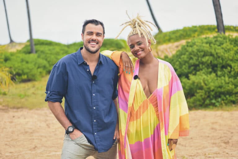 Foto de Jéssica Ellen e Joaquim Lopes na Bahia