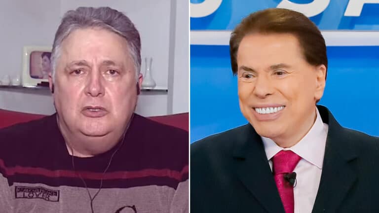 Imagem com montagem das fotos de Anthony Garotinho e Silvio Santos