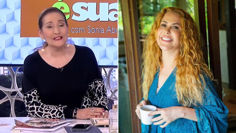 Imagem com montagem das fotos de Sonia Abrão e Joelma