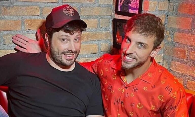 Foto de Danilo Gentili e Léo Lins