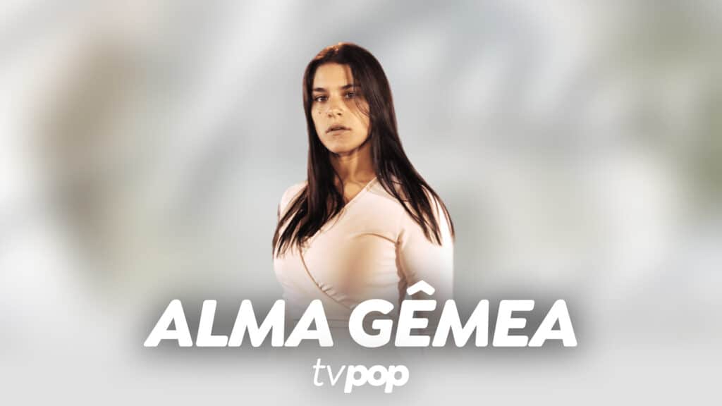 Imagem com arte da novela Alma Gêmea