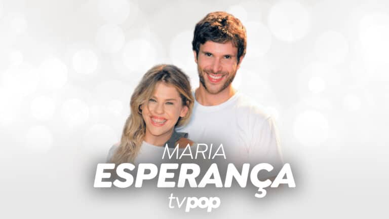 Imagem com arte do resumo da novela Maria Esperança, do SBT