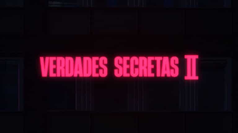 Imagem com logotipo da novela Verdades Secretas II