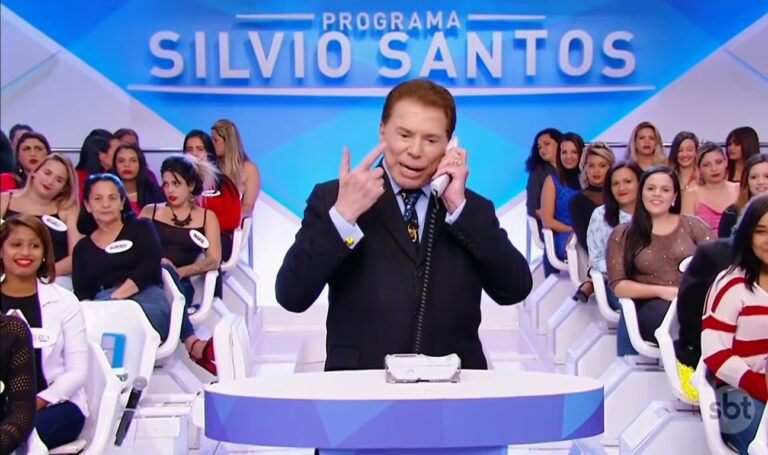 Silvio Santos nos estúdios do SBT