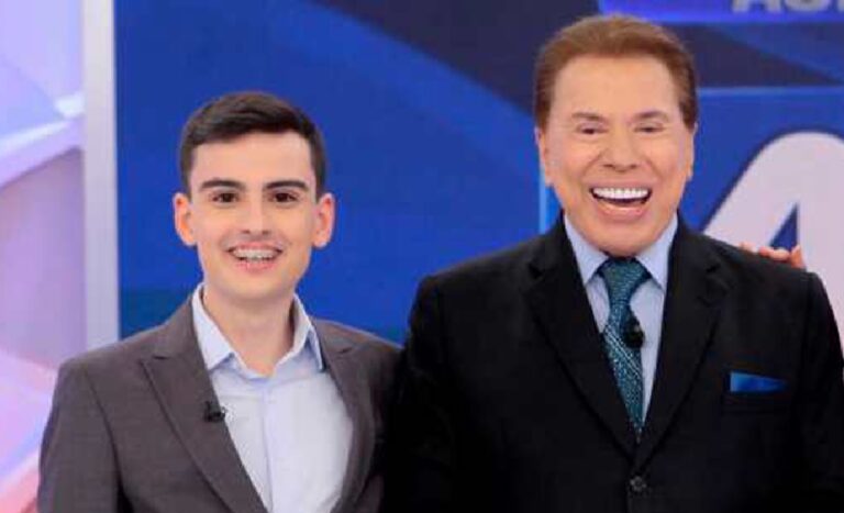 Foto de Dudu Camargo e Silvio Santos