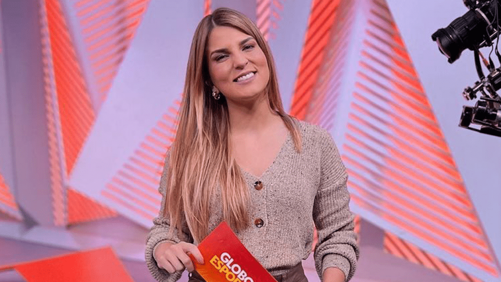 Imagem com foto da apresentadora e repórter esportiva Gabriela Ribeiro