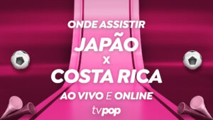 Foto da arte da transmissão de Japão x Costa Rica pela Copa do Mundo