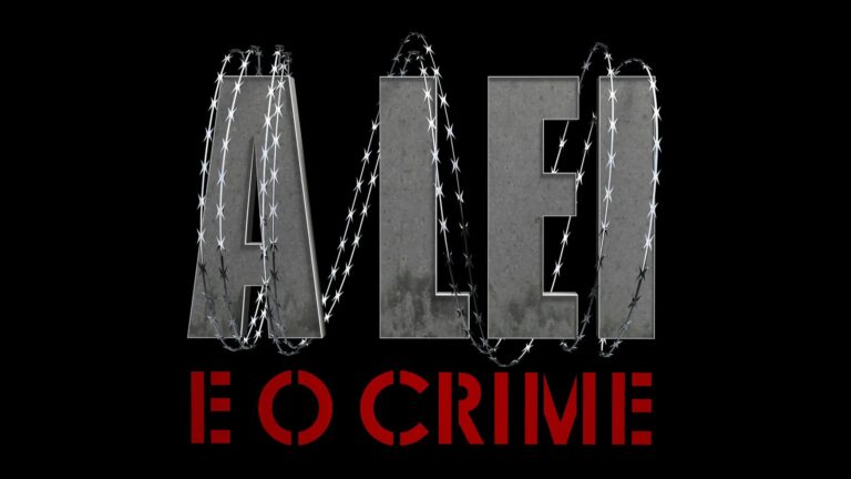 Imagem com logotipo da série A Lei o Crime, da Record