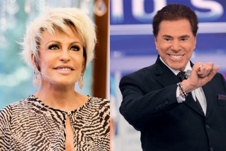 Foto de Ana Maria Braga e Silvio Santos