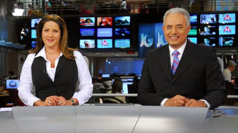 Foto de Christiane Pelajo e William Waack