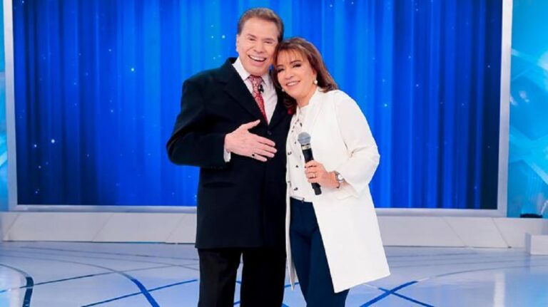 Foto de Íris Abravanel e Silvio no SBT