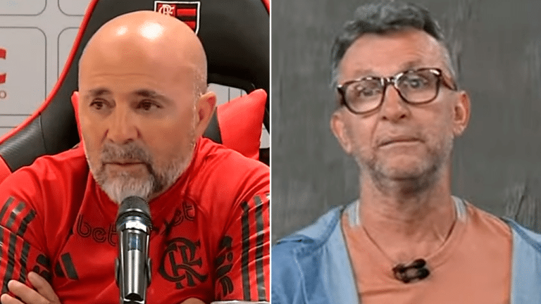 Imagem com montagem das fotos de Jorge Sampaoli e Craque Neto