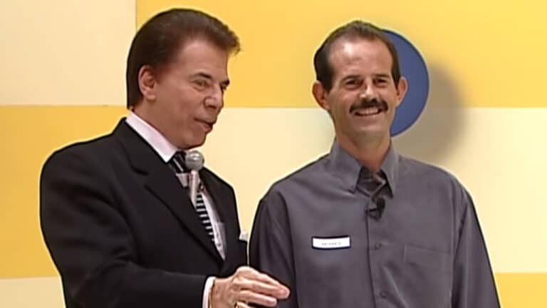 Imagem com foto de Silvio Santos e Moisés no Topa Tudo Por Dinheiro