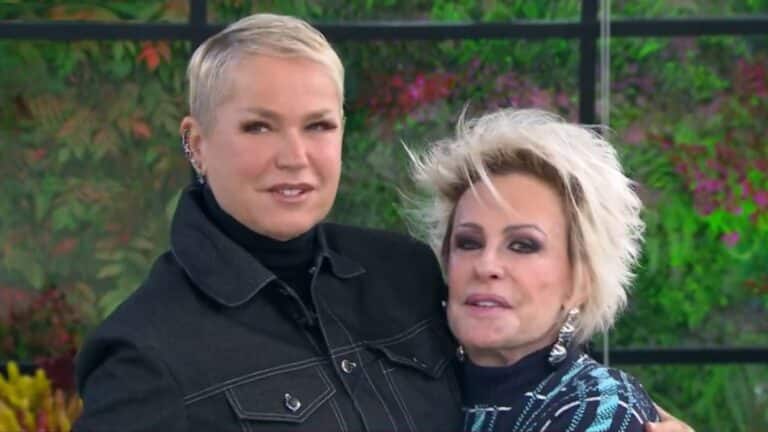 Foto de Xuxa e Ana Maria Braga no estúdio do Mais Você