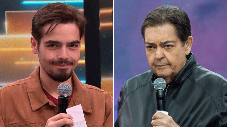 Imagem com montagem das fotos de João Guilherme Silva e Faustão