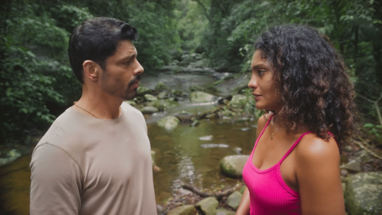 Cauã Reymond e Barbara Reis em cena da novela Terra e Paixão