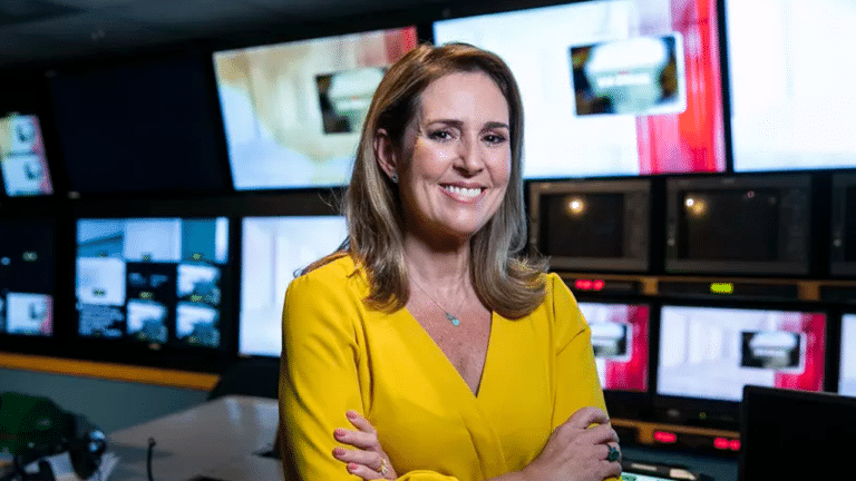 Renata Capucci em foto no switcher da Globo